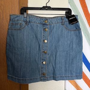 Button Up Jean Skirt